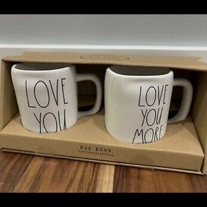NIB- Rae Dunn - set mugs love you more bridal